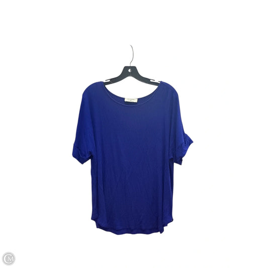 Top Short Sleeve Basic By Zenana Outfitters In Blue, Size: Xl