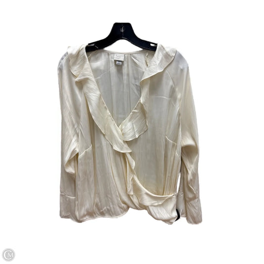 Top Long Sleeve By A New Day In Cream, Size: Xxl
