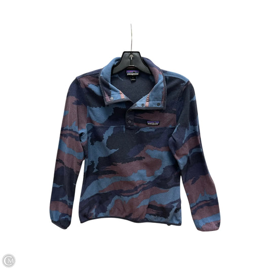 Jacket Fleece By Patagonia In Blue & Purple, Size: S