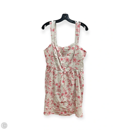 Dress Casual Midi By Clothes Mentor In Pink & White, Size: L