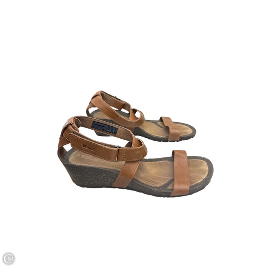 Sandals Heels Wedge By Teva In Brown, Size: 7
