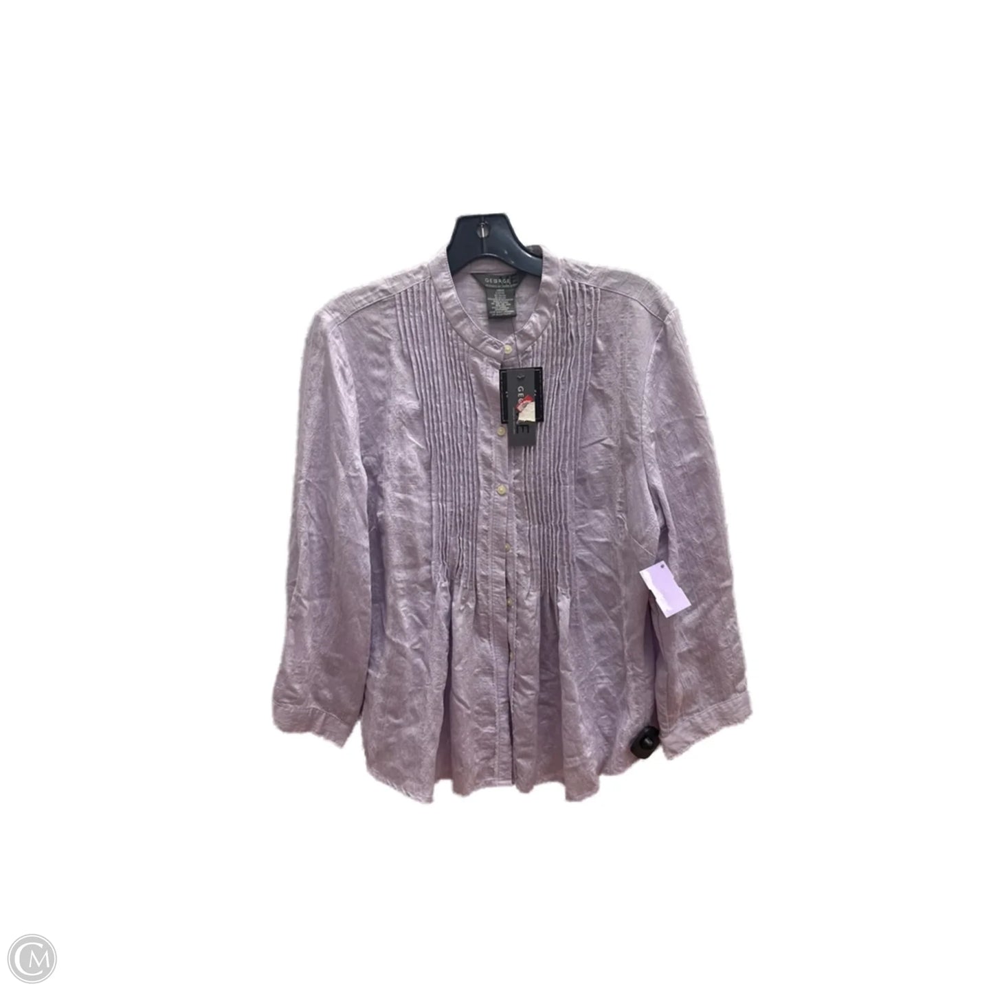 Top 3/4 Sleeve By George In Purple, Size: L