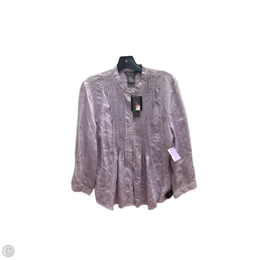Top 3/4 Sleeve By George In Purple, Size: L