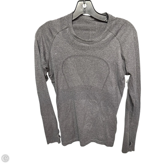 Athletic Top Long Sleeve Crewneck By Lululemon In Grey, Size: 8