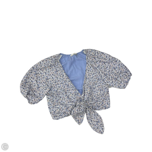 Top Short Sleeve By Abercrombie And Fitch In Blue & White, Size: M