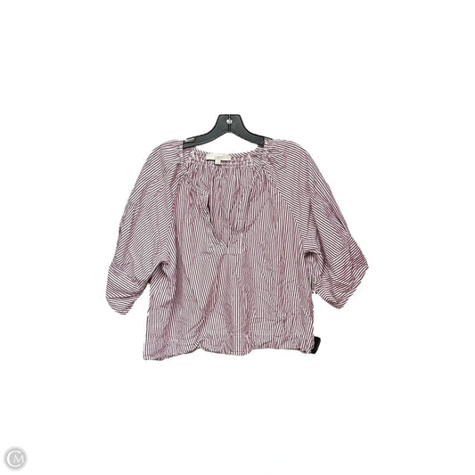 Top Short Sleeve By Loft In Striped Pattern, Size: M