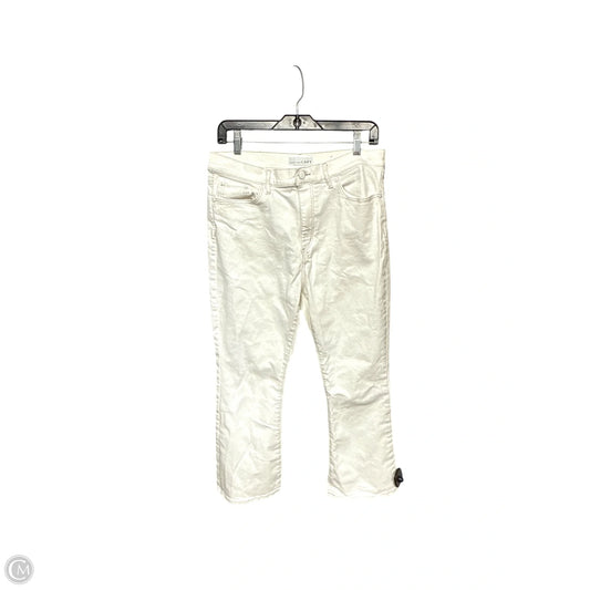 Jeans Cropped By Loft In White Denim, Size: 10