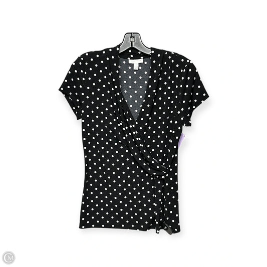 Top Short Sleeve By Charter Club In Polkadot Pattern, Size: M