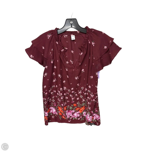Top Short Sleeve By Old Navy In Maroon, Size: S