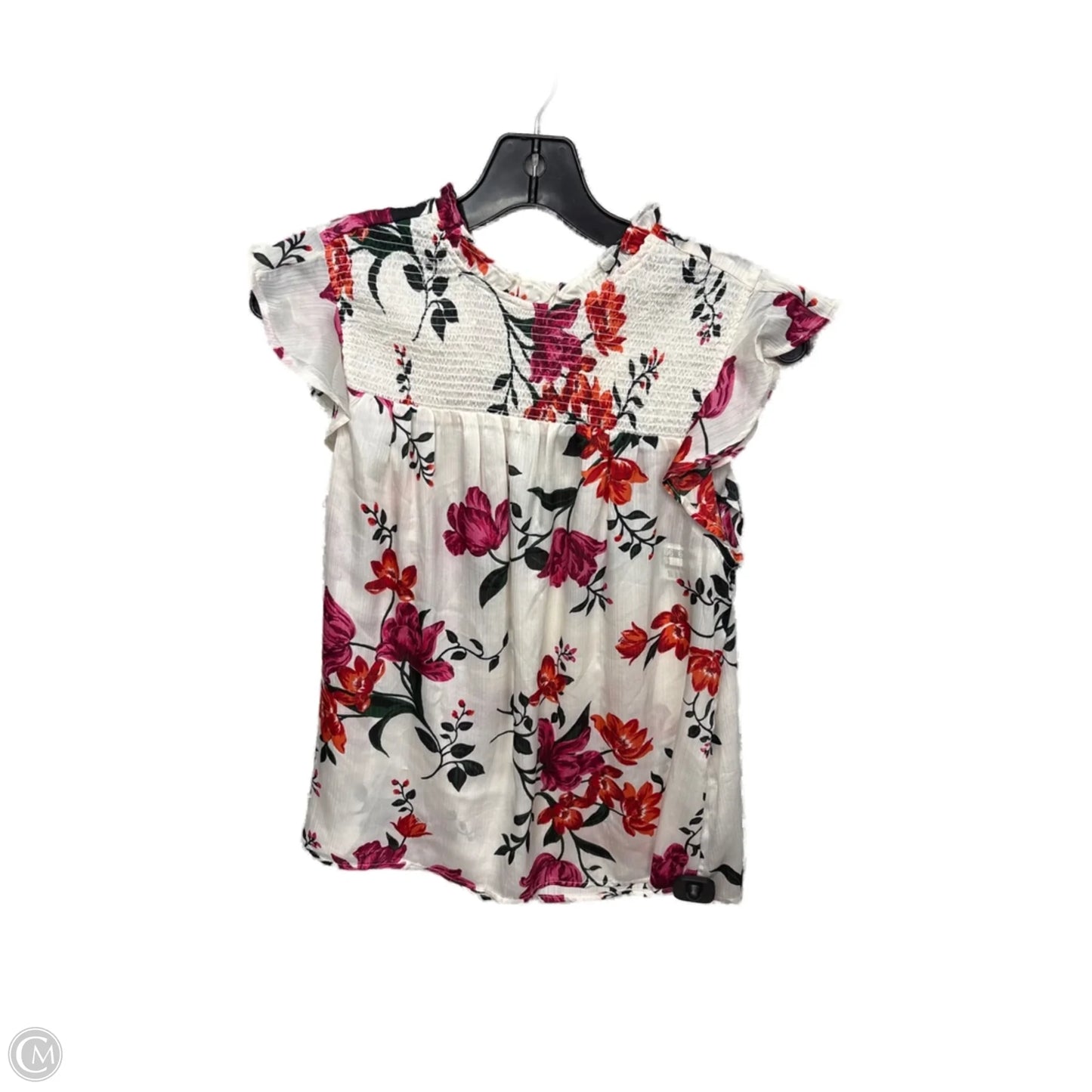 Top Short Sleeve By Old Navy In Pink & White, Size: S