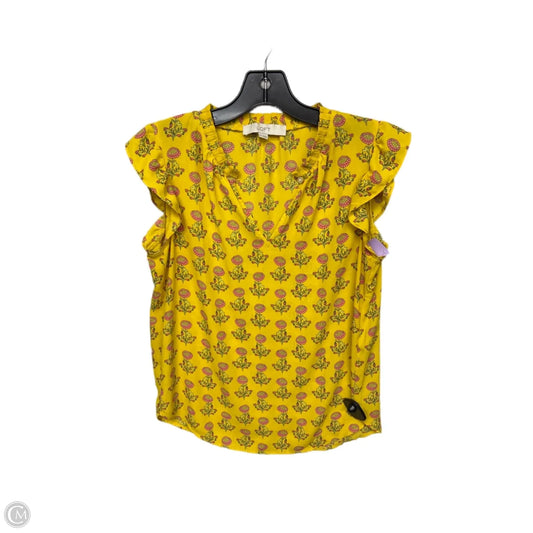 Top Sleeveless By Loft In Yellow, Size: Xs
