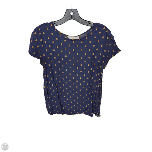 Top Short Sleeve By Loft In Polkadot Pattern, Size: M