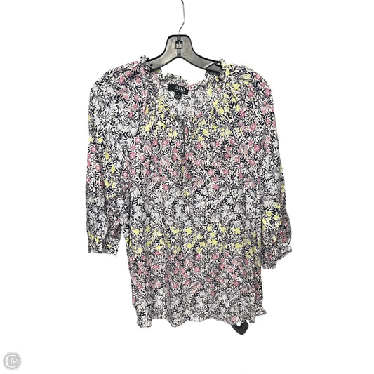 Top 3/4 Sleeve By Ana In Floral Print, Size: M