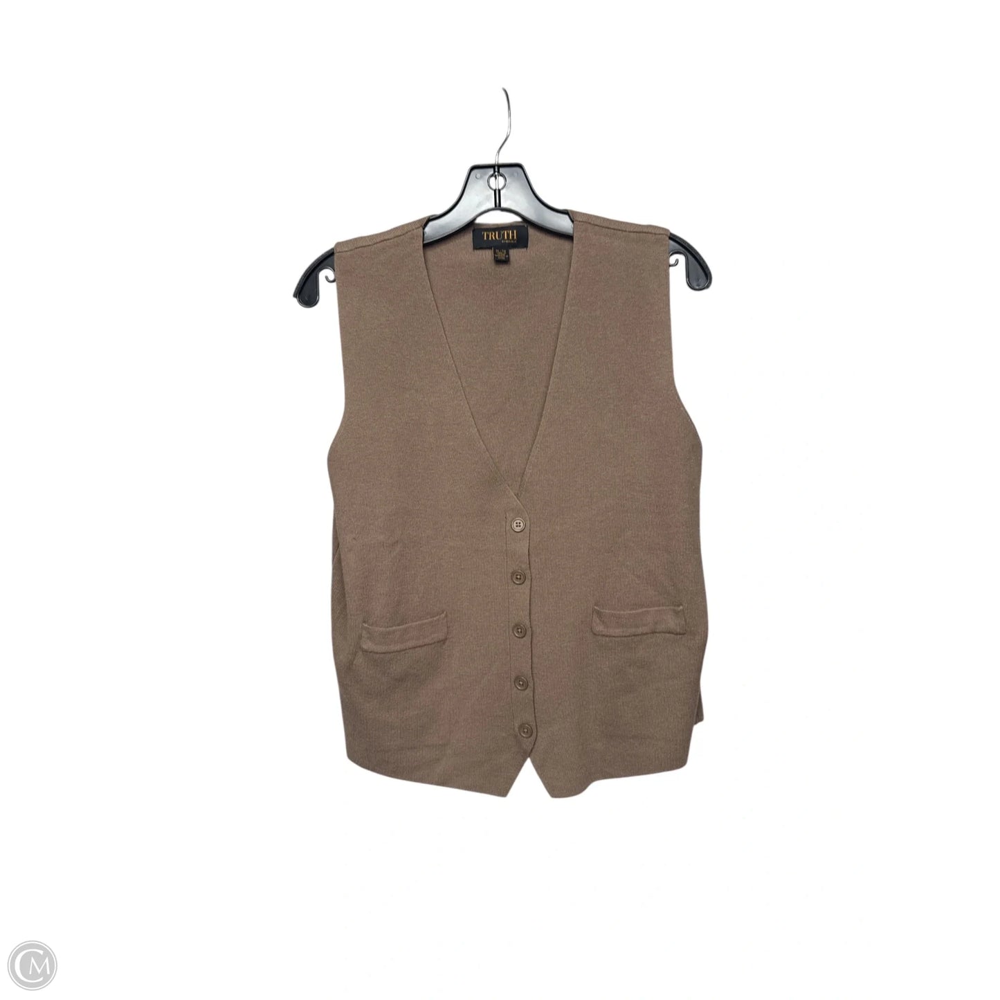 Vest Sweater By Truth In Brown, Size: Xl