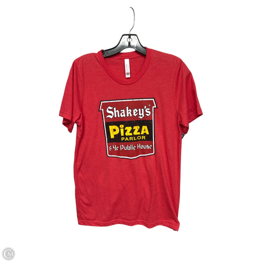 Top Short Sleeve By Bella + Canvas In Red & Yellow, Size: S