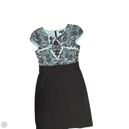 Dress Party Midi By Tahari By Arthur Levine In Black & Blue, Size: 8