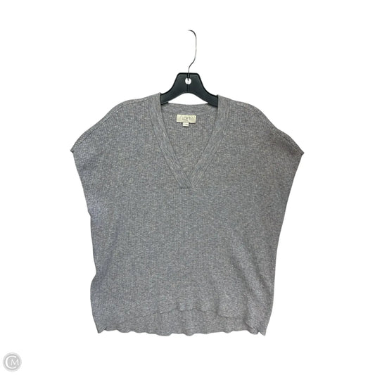 Sweater Short Sleeve By Loft In Grey, Size: Lp