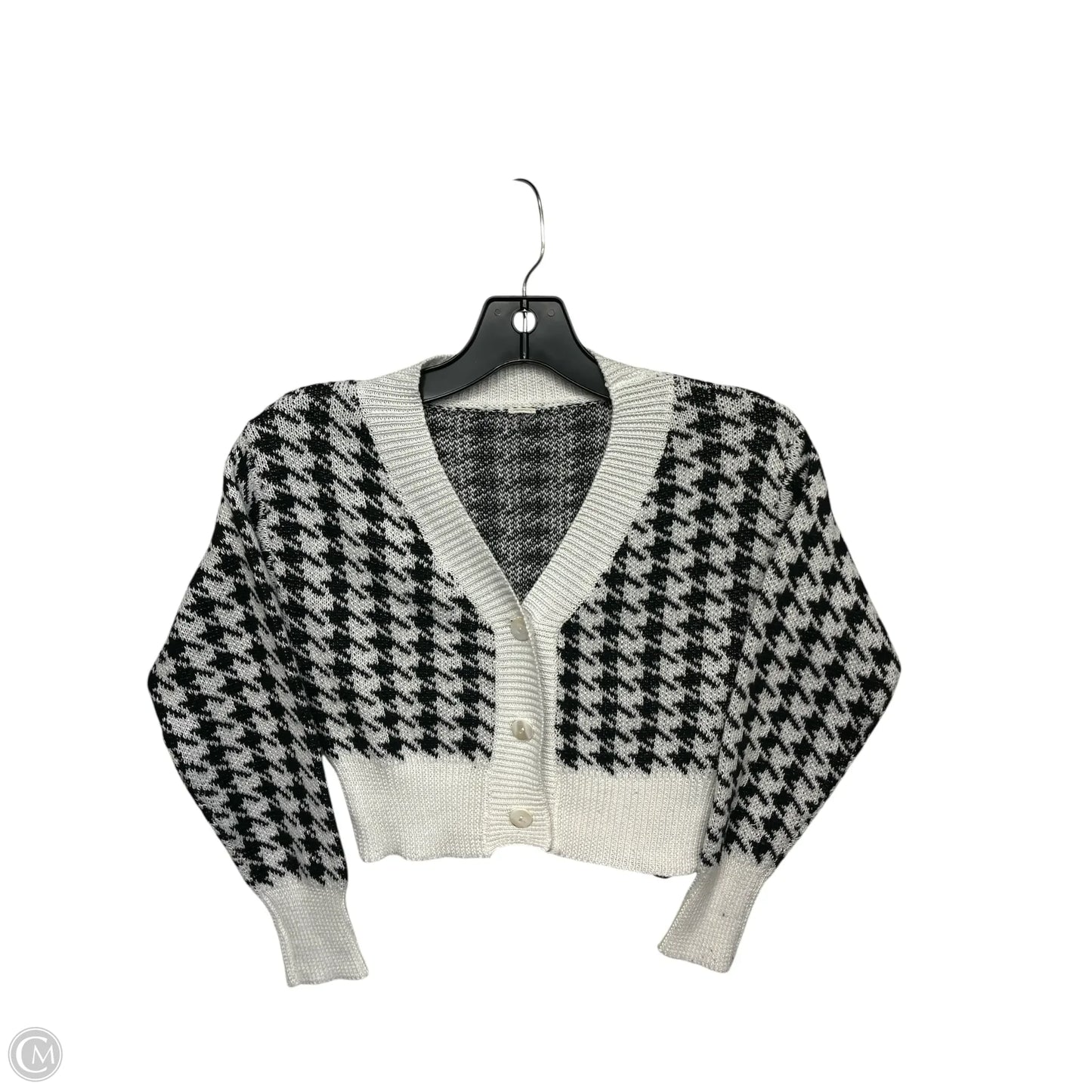 Cardigan By Clothes Mentor In Black & White, Size: S