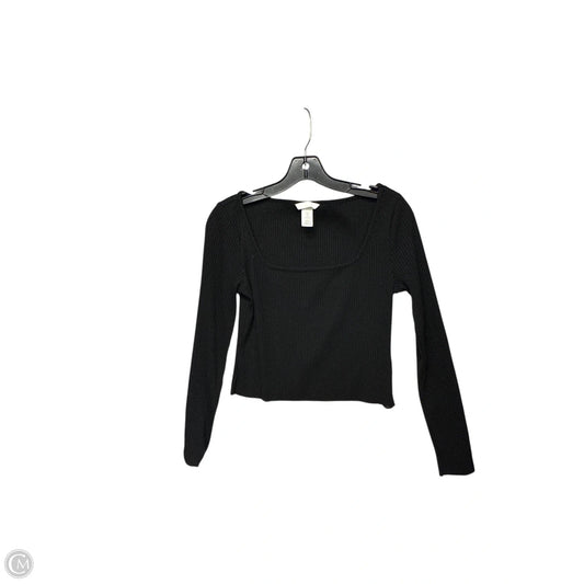 Top Long Sleeve By H&m In Black, Size: M