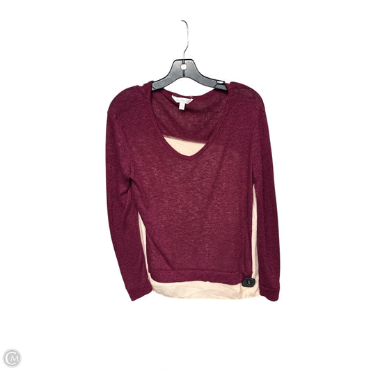 Top Long Sleeve By Charming Charlie In Maroon, Size: S