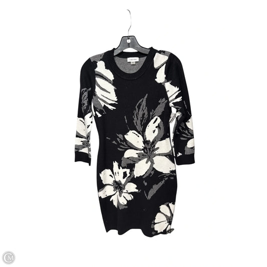Dress Sweater By Calvin Klein In Black & White, Size: S