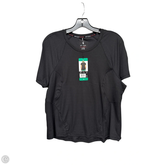 Athletic Top Short Sleeve By Spyder In Black, Size: Xl