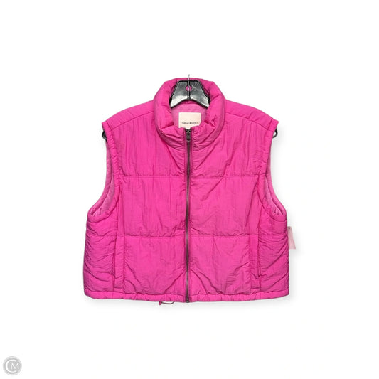 Vest Puffer & Quilted By Thread And Supply In Pink, Size: L