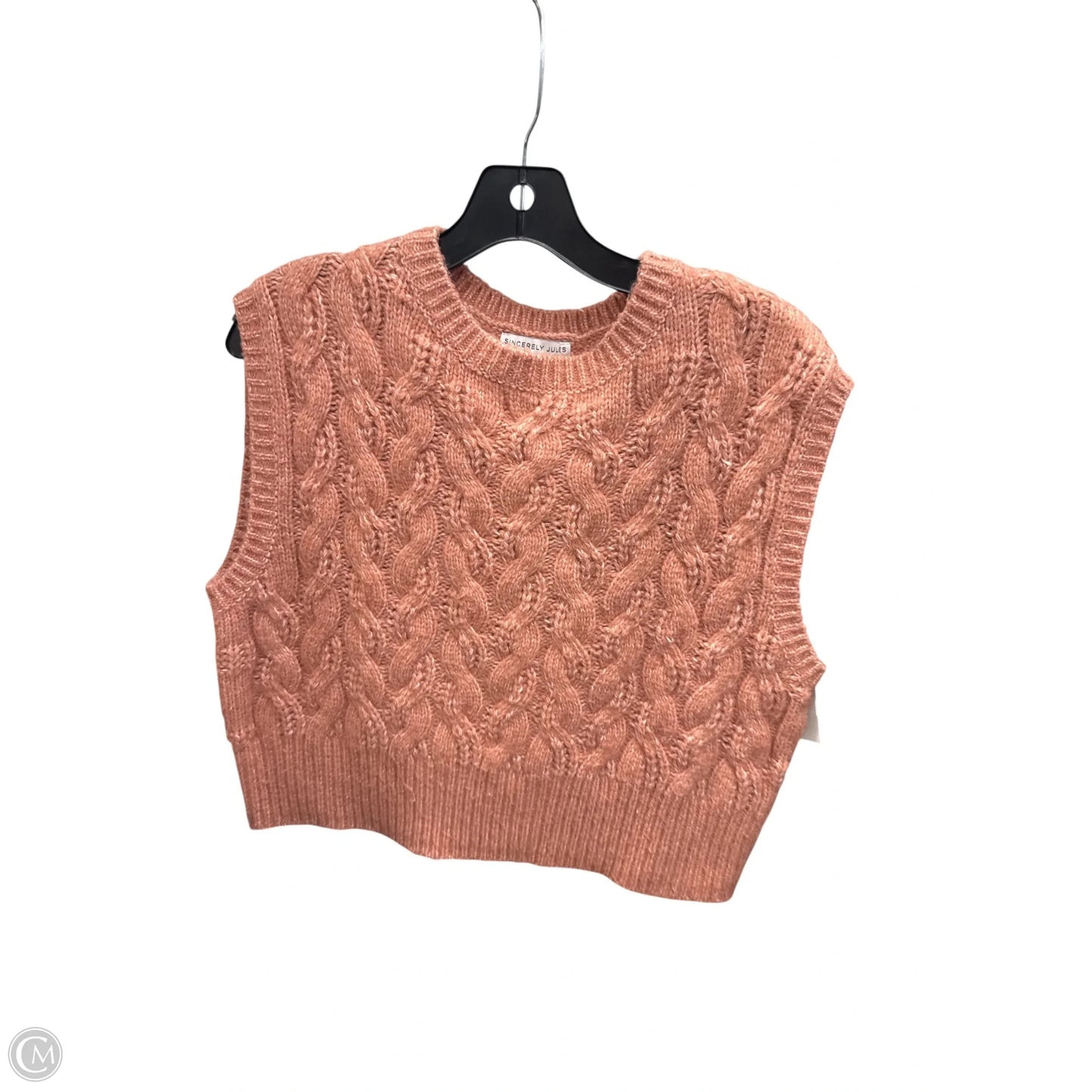 Vest Sweater By Clothes Mentor In Orange, Size: M