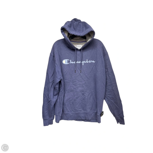 Athletic Sweatshirt Hoodie By Champion In Blue, Size: L