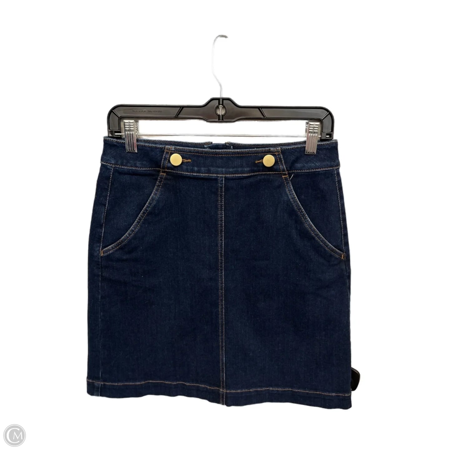 Skirt Midi By Loft In Blue Denim, Size: 2