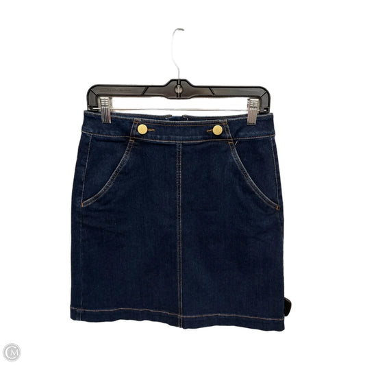 Skirt Midi By Loft In Blue Denim, Size: 2