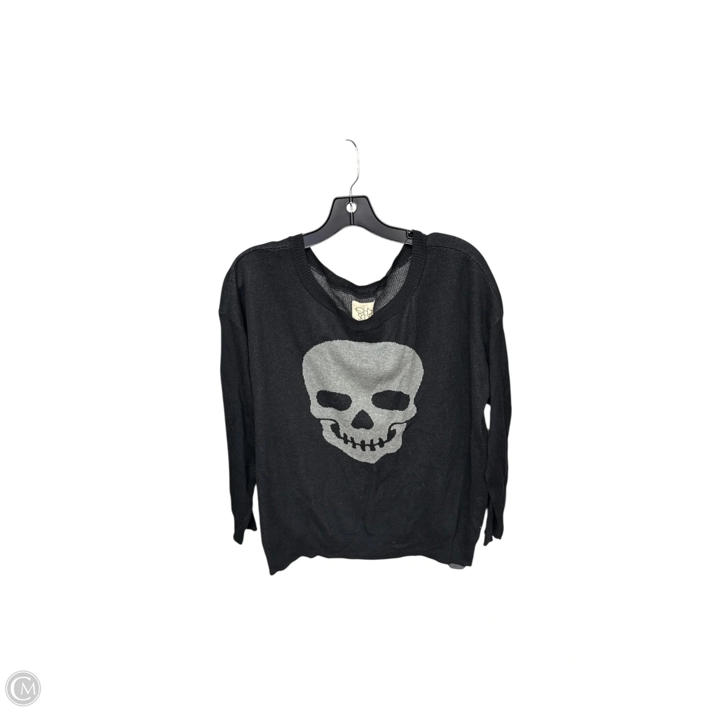 Sweater By Chaser In Black & Grey, Size: M