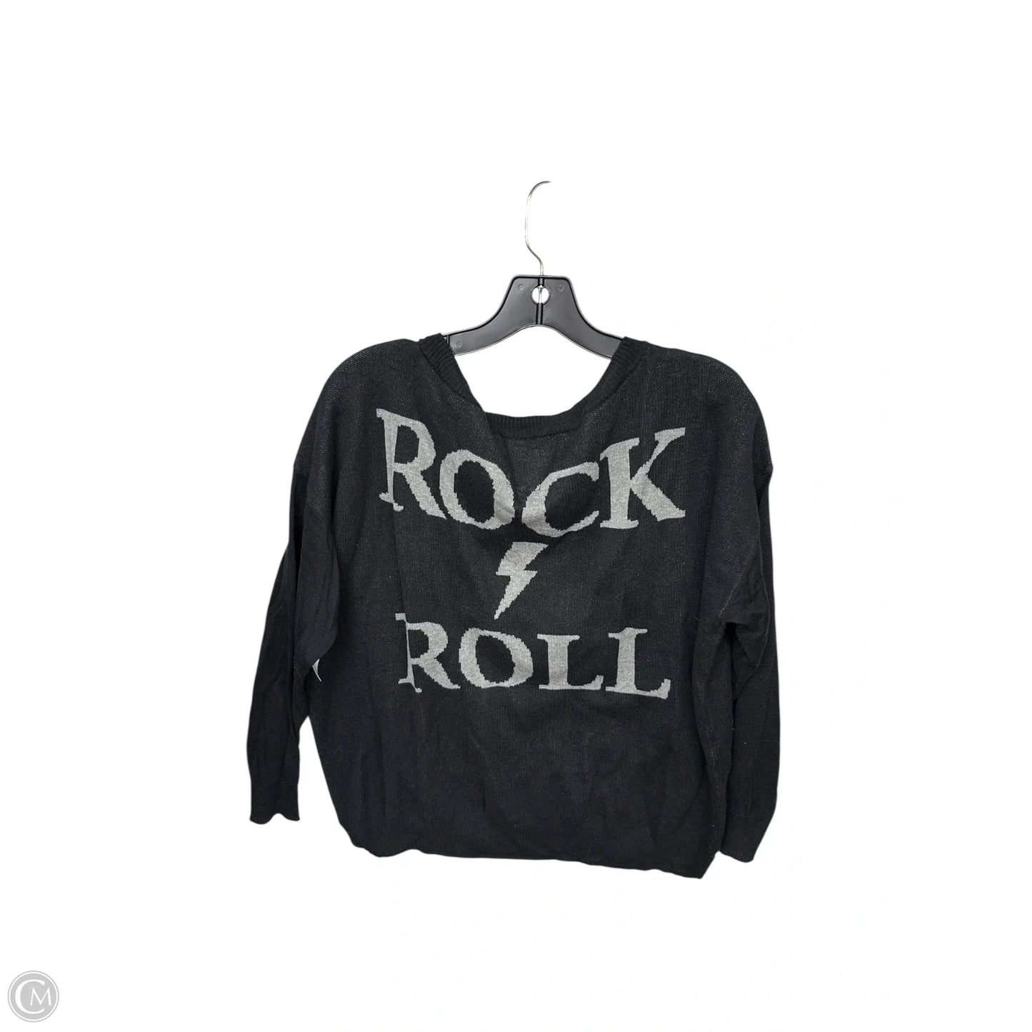 Sweater By Chaser In Black & Grey, Size: M