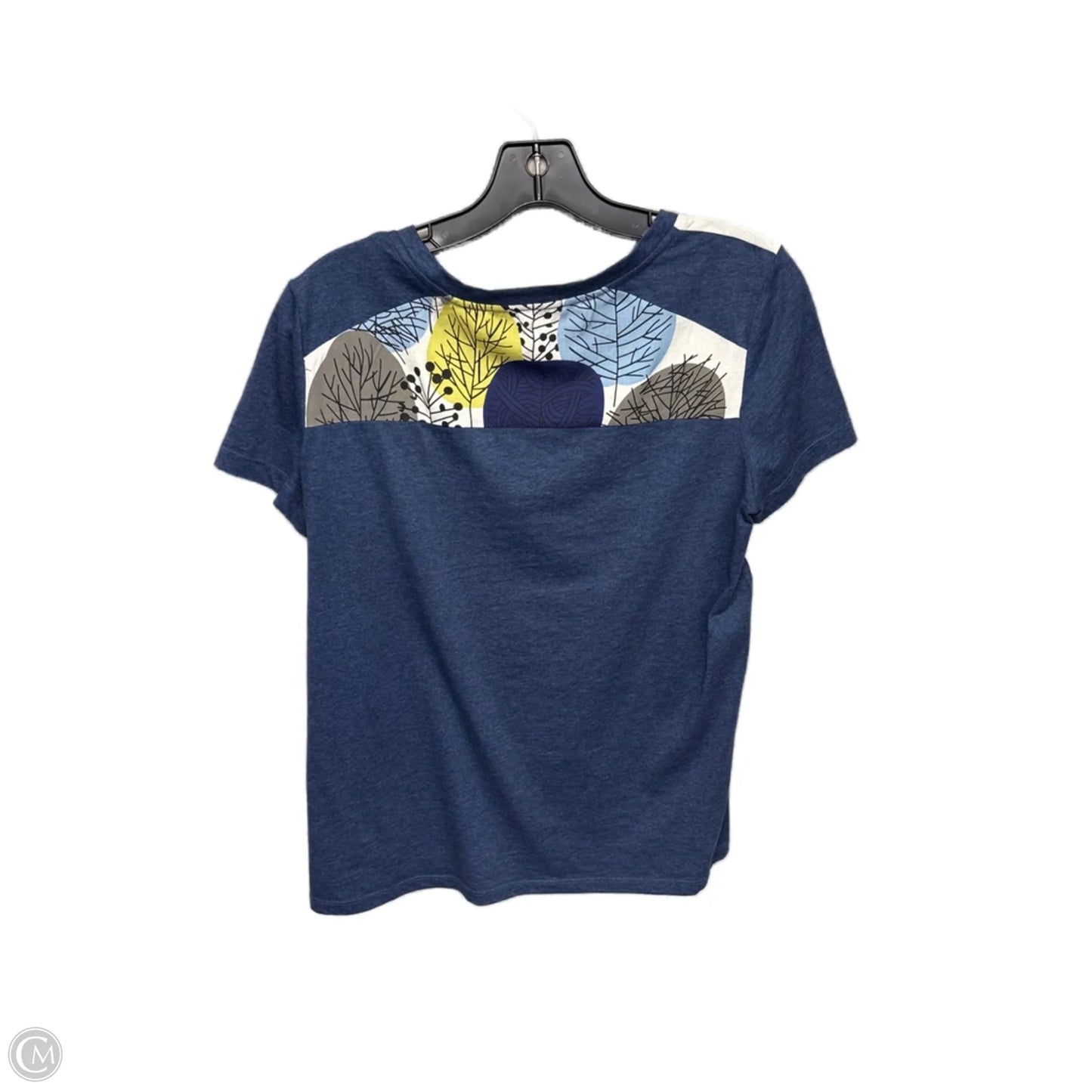 Top Short Sleeve By Clothes Mentor In Blue & White, Size: M