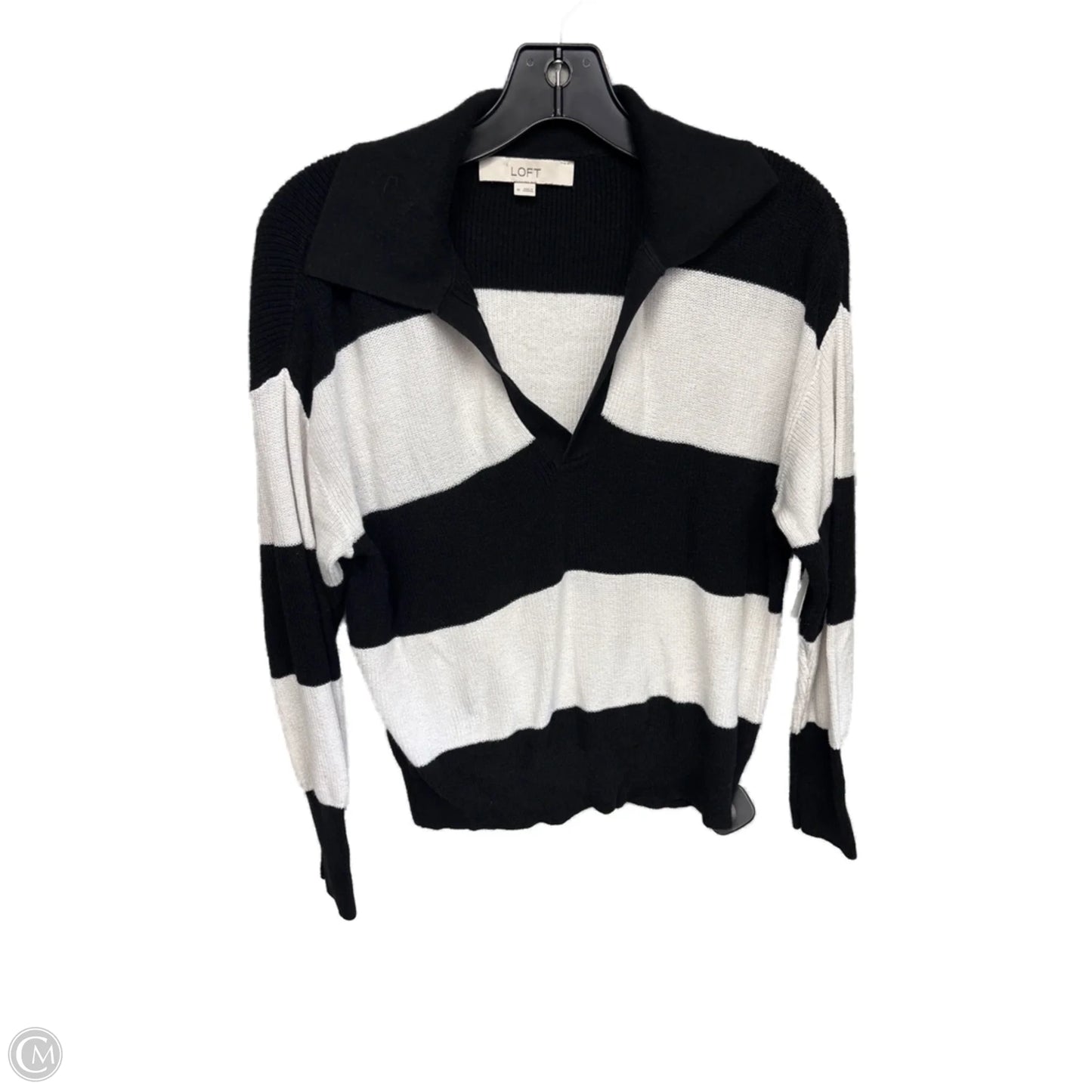 Sweater By Loft In Black & White, Size: M