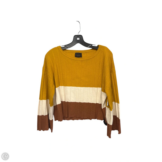 Sweater By Lumiere In Brown & Yellow, Size: S