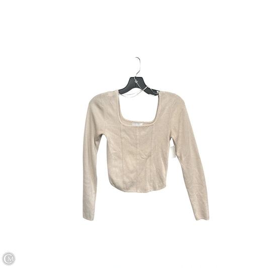 Top Long Sleeve By Pink Rose In Beige, Size: S