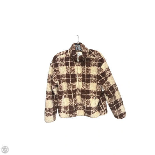 Jacket Faux Fur & Sherpa By Aerie In Brown & Cream, Size: S