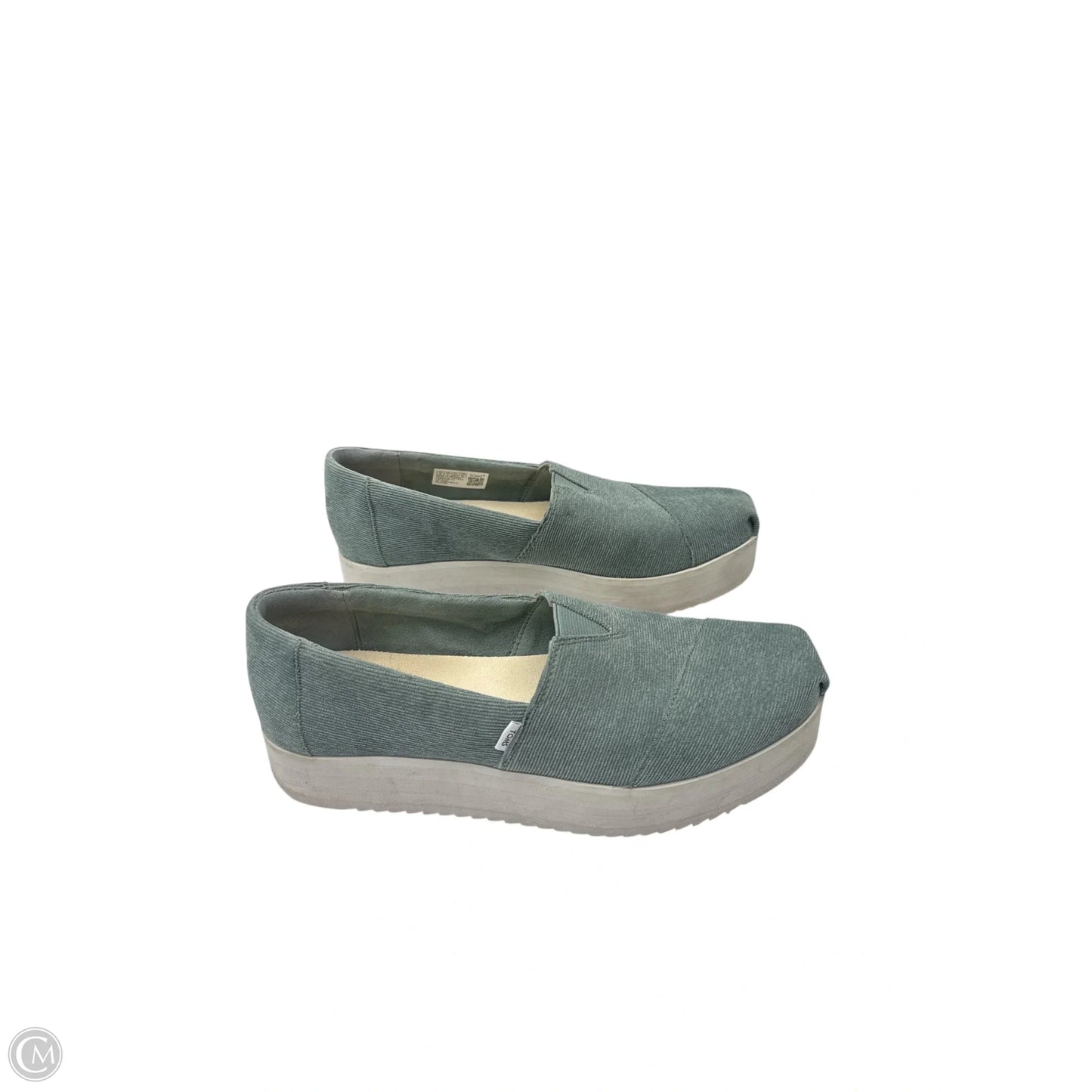 Shoes Heels Wedge By Toms In Green, Size: 8