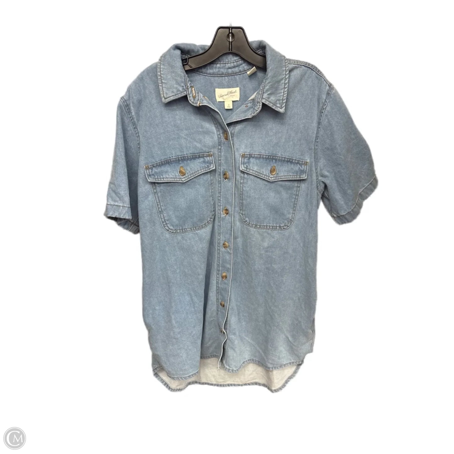 Dress Casual Midi By Universal Thread In Blue Denim, Size: M