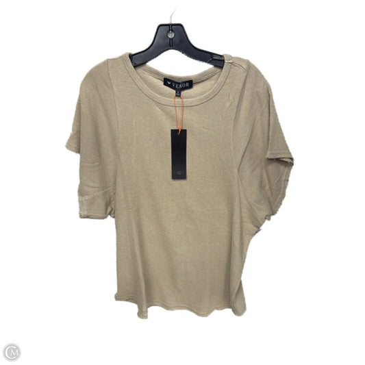 Top Short Sleeve By Clothes Mentor In Tan, Size: L