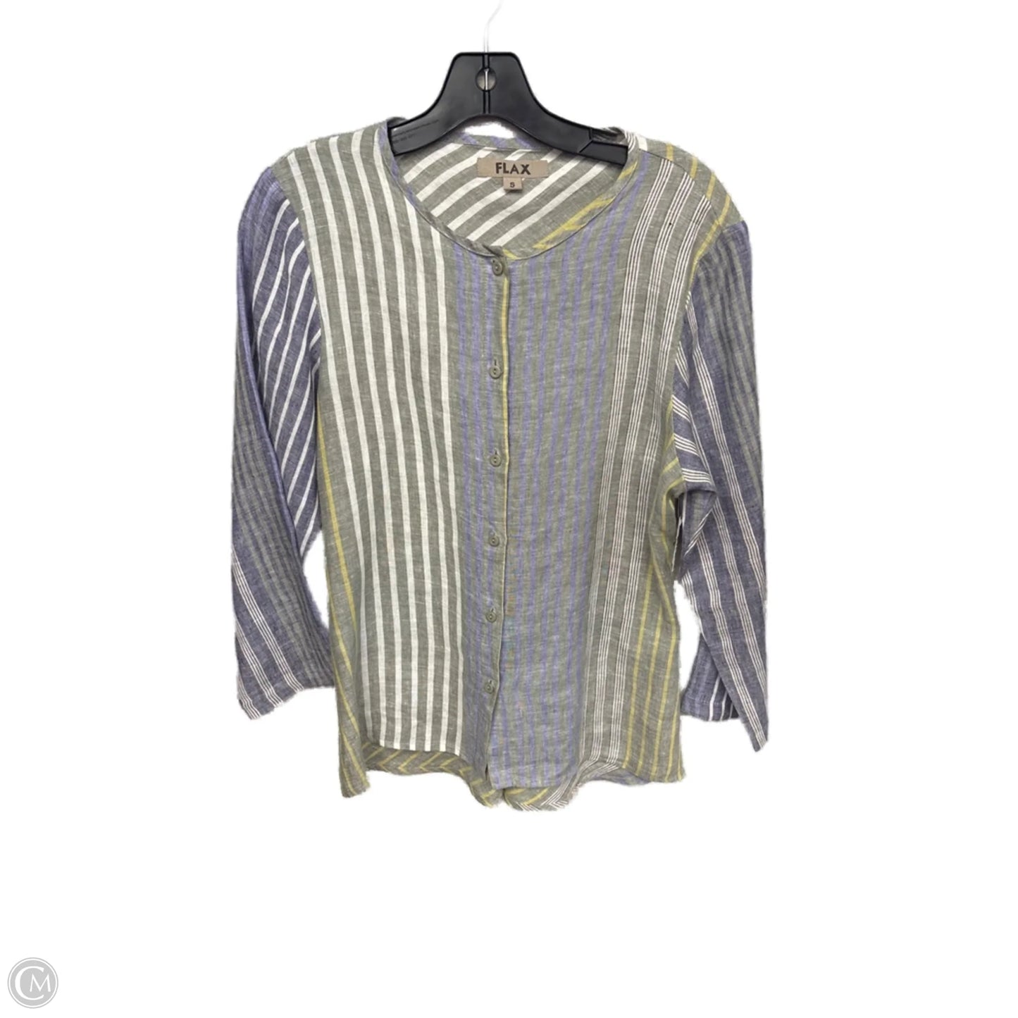 Top Long Sleeve By Flax In Striped Pattern, Size: S