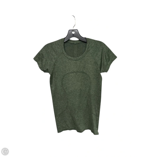 Athletic Top Short Sleeve By Lululemon In Green, Size: 6