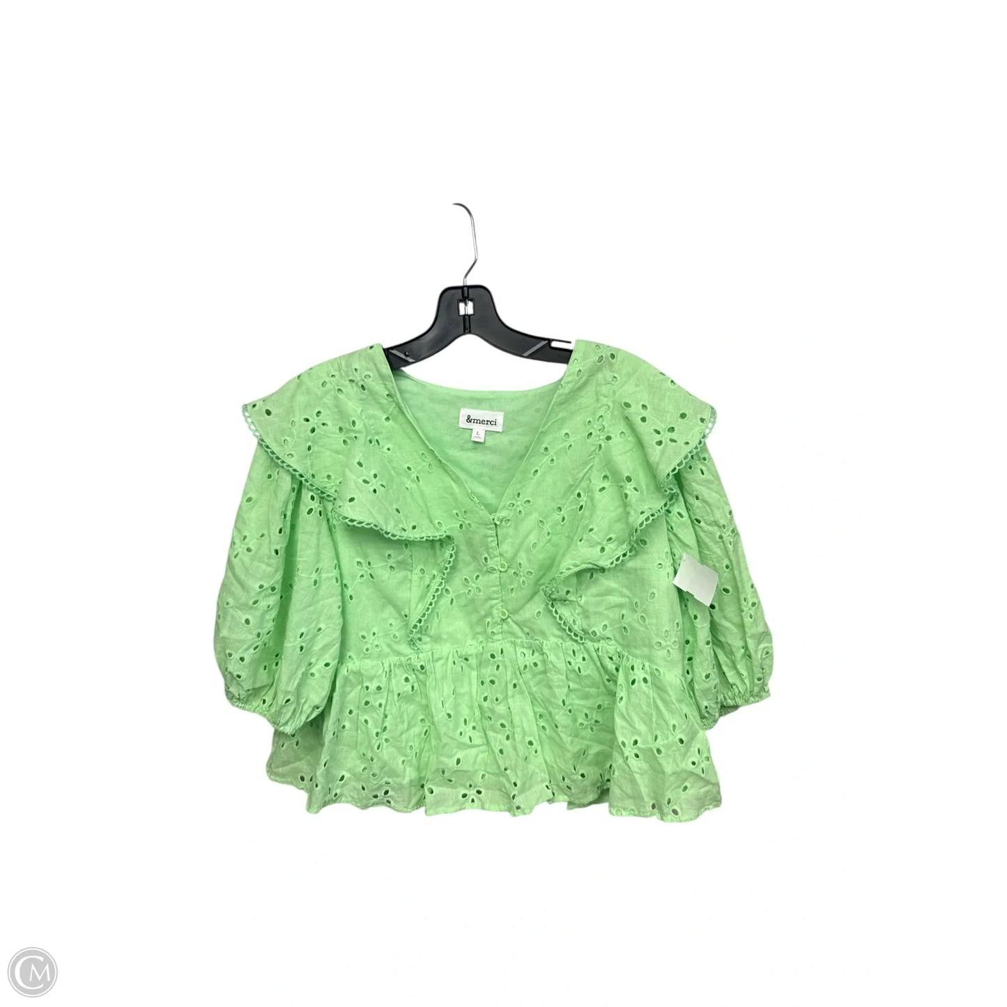 Top Short Sleeve By Clothes Mentor In Green, Size: L