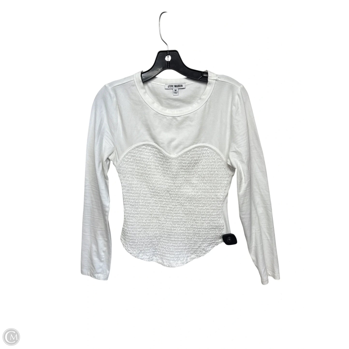 Top Long Sleeve By Steve Madden In White, Size: M