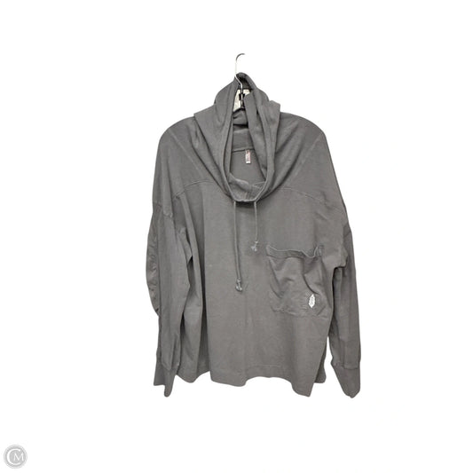 Sweatshirt Hoodie By Free People In Grey, Size: L