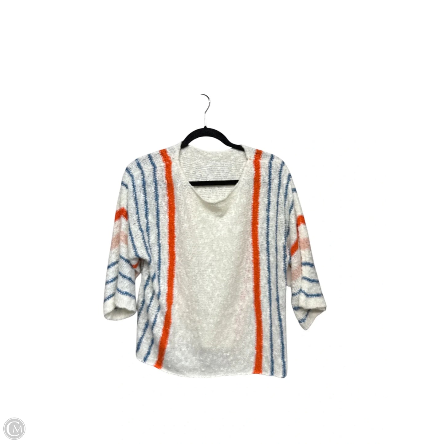 Sweater By Clothes Mentor In Cream & Orange, Size: M