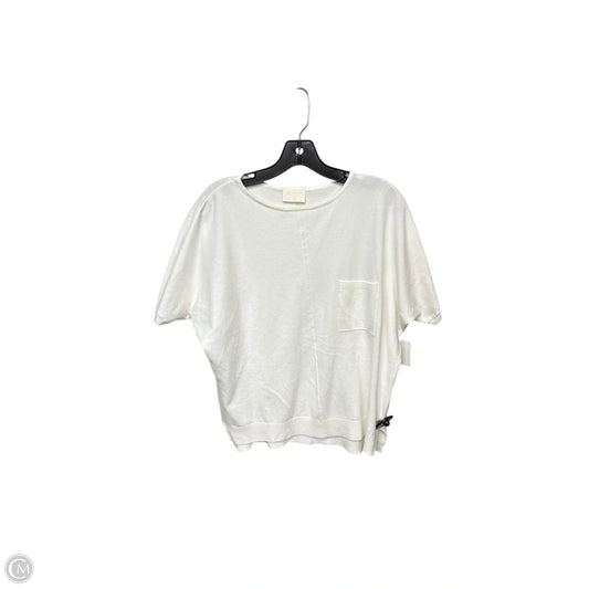 Sweater Short Sleeve By Clothes Mentor In Cream, Size: L
