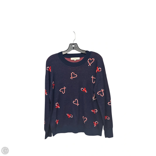 Sweater By Loft In Blue & Red, Size: Xs