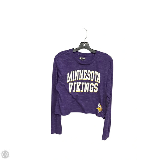 Athletic Top Long Sleeve Collar By Nfl In Purple, Size: M